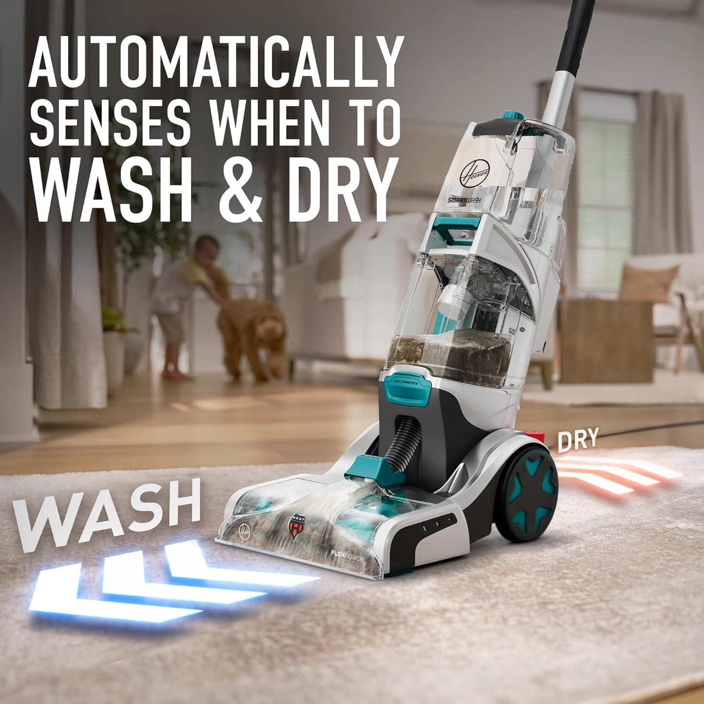 Hoover SmartWash Automatic Carpet Cleaner Machine, Deep Cleaning Carpet Shampooer Machine, Pair with a Hoover Cleaner Solution for a Bright, Refreshed Home