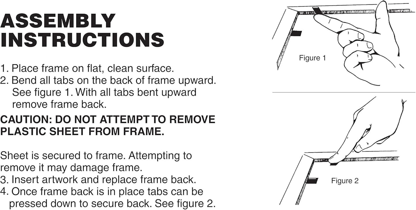 MCS Trendsetter 13x19 Poster Frame Black High-Gloss, Vertical & Horizontal Wall Hanging Large Picture Frame for Photos, Posters & Art Prints (2-Pack)