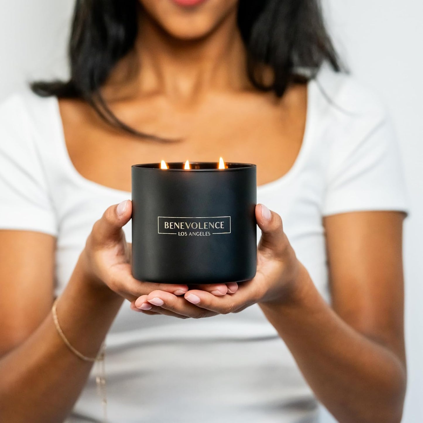 Benevolence LA 3 Wick Candle, Charcoal Large Scented Candle | Soy Candles | Gifts for Women and Men | Home Fragrance | Aromatherapy | Bathroom Freshener 14.5 Oz, 45 Hour Burn