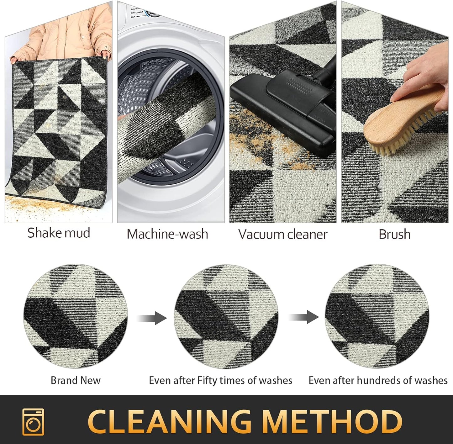 hicorfe Indoor Doormat,24"x35" Front Back Door Mat Rubber Backing Non Slip Door Mats,Low-Profile Absorbent Resist Dirt Entryway Doormat Inside Floor Mats for Entrance