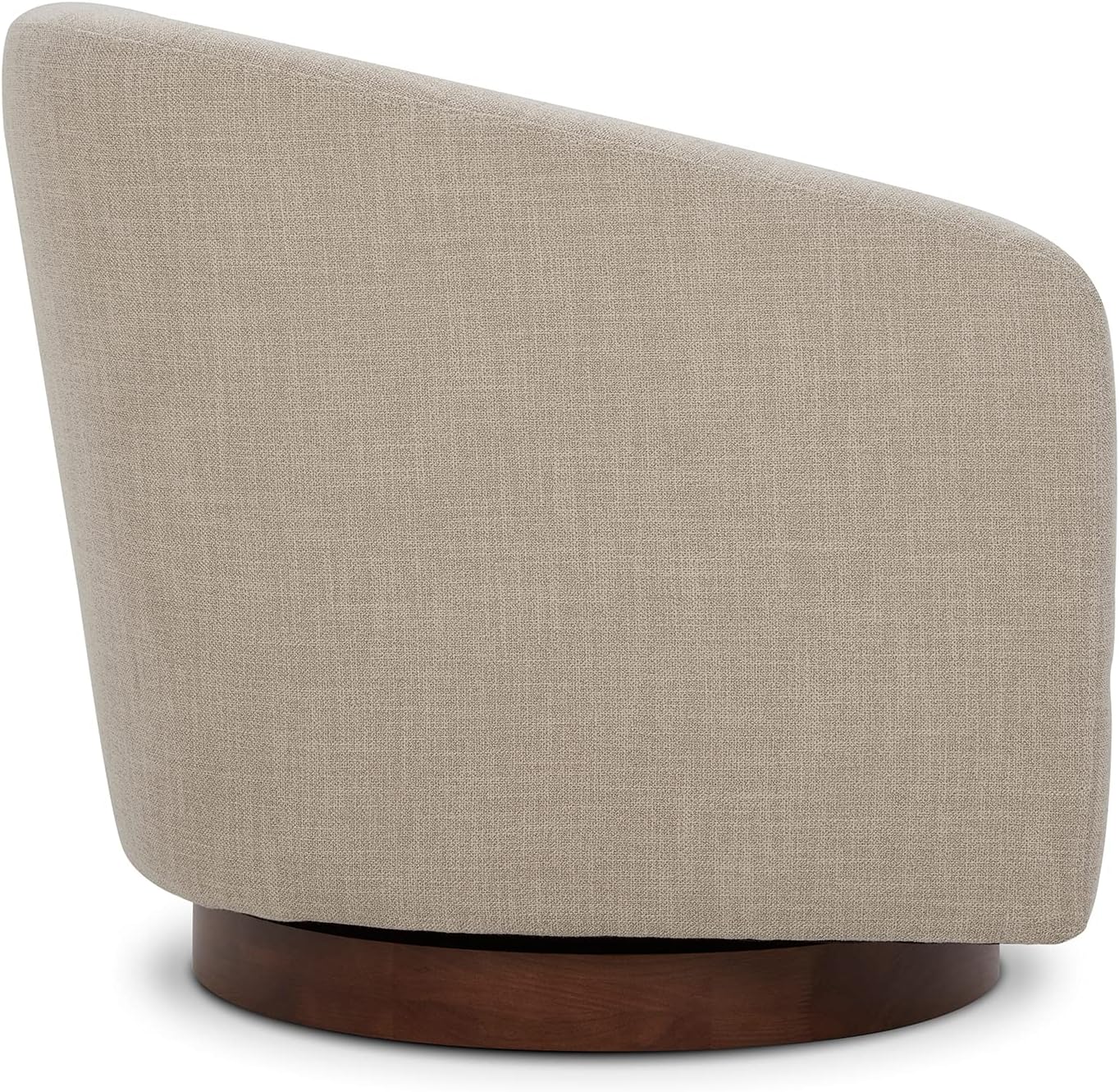CHITA Swivel Accent Chair, FSC Certified Upholstered Fabric Barrel Chair for Living Room, Fully Assembled, Flax Beige