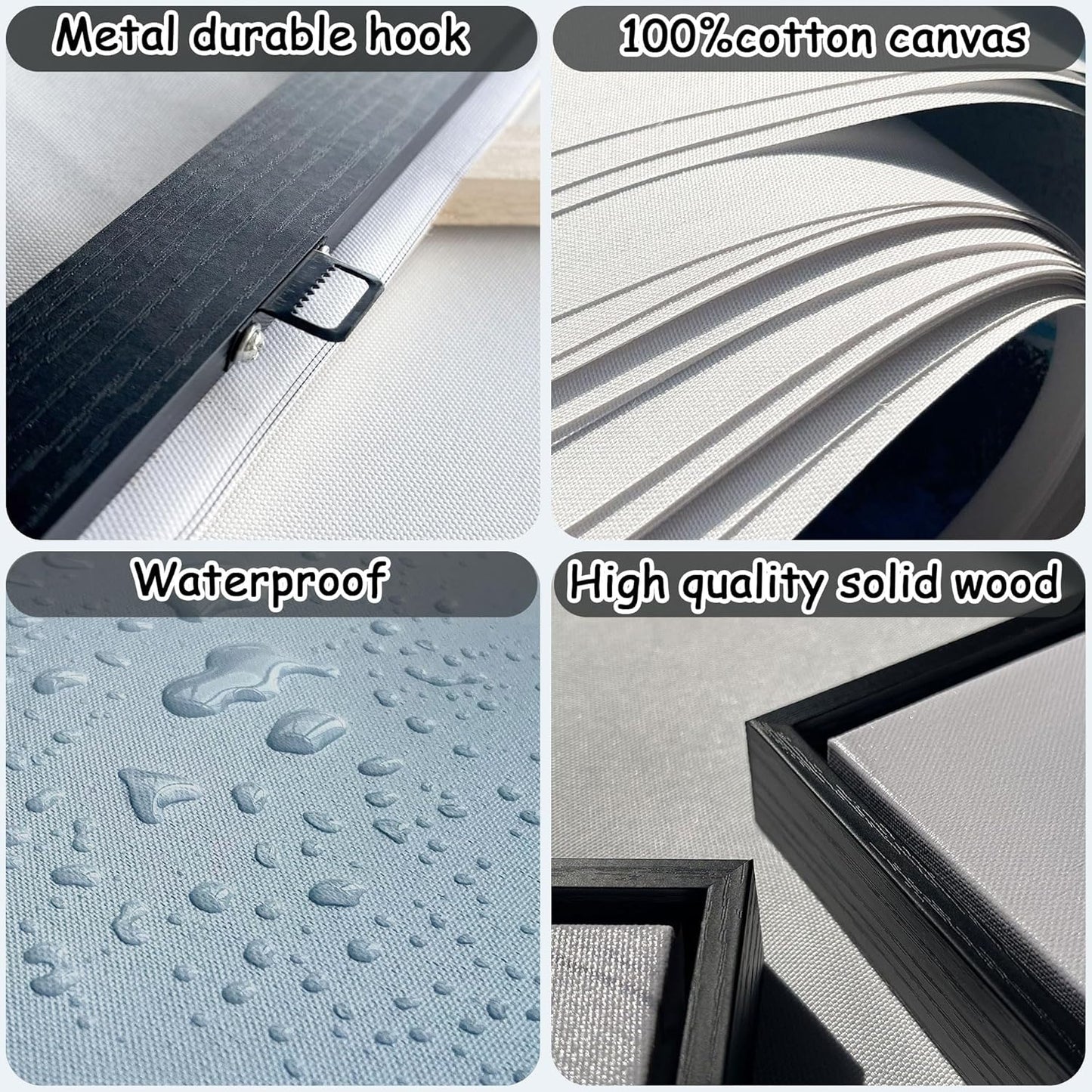 AJAZIKO Blue Abstract Wall Art Modern Navy Blue and Gold Pictures for Living Room Paintings Office Artwork Wall Decor Framed Canvas Wall Art Bedroom Wall Decor Above Bed 20×40IN