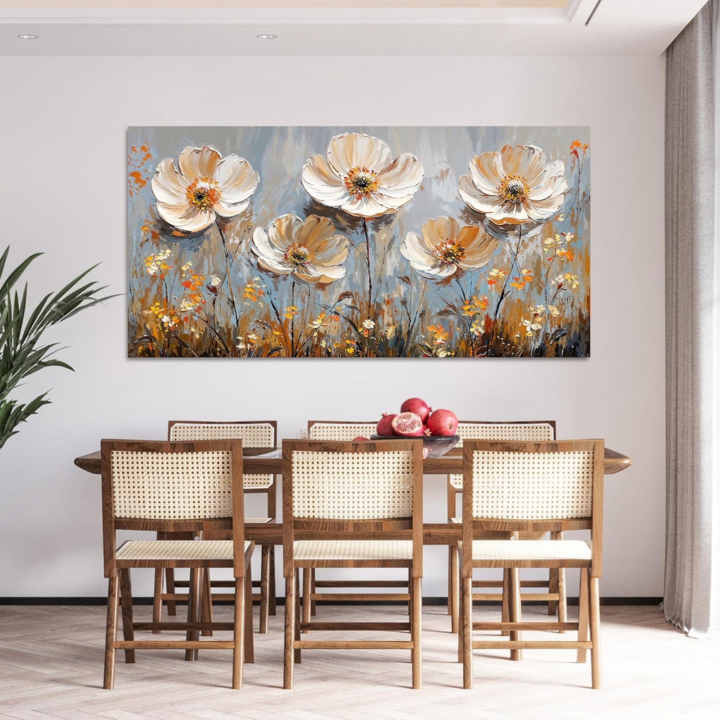 Canvas Wall Art Decor Art Work for Wall Decor Large Vintage Gold Wall Art Prints Wall Art Pictures for Living Room Nature Flower Wall Art Oversized Artwork for Walls Bedroom Office Decor 29" X 58"