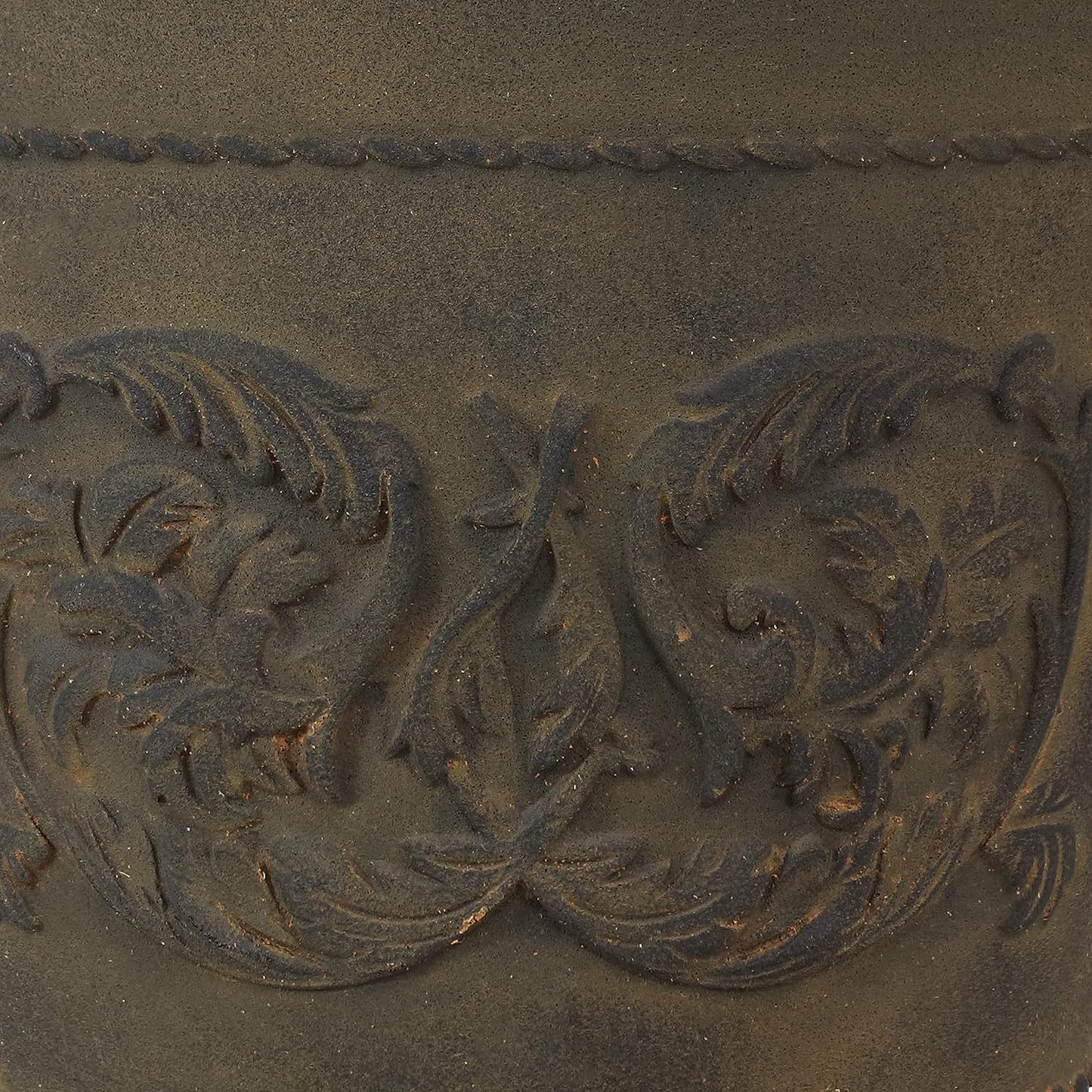 Sunnydaze 19.5-Inch Arabella Large Plant Pot - Polyresin Round Outdoor Planter with Drillable Drainage Holes - Sable