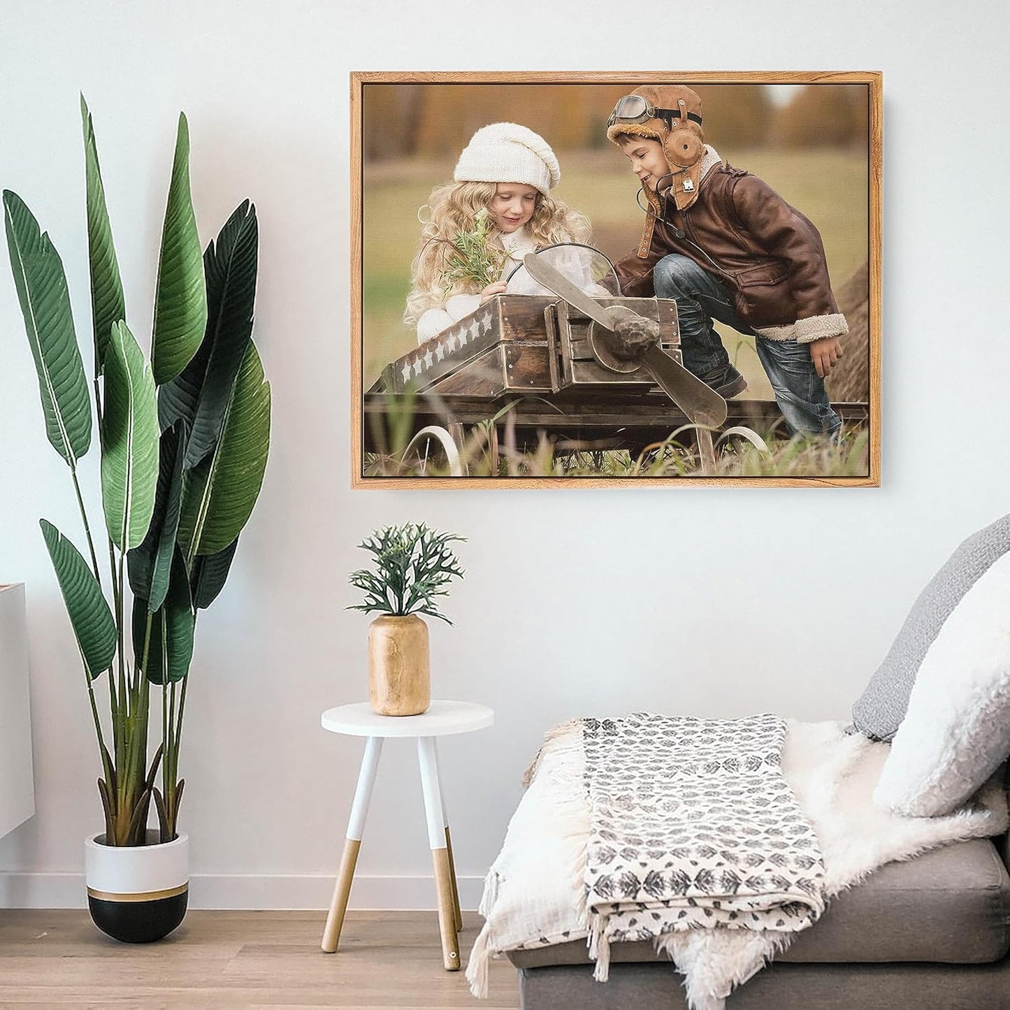 Personalized Custom Canvas Prints: Photo On Canvas (Light Brown, 12x16) Transform Your Photos into Stunning Framed Wall Art Digitally Printed Photo To Canvas Ideal for Home Decor, Gifts Keepsakes.