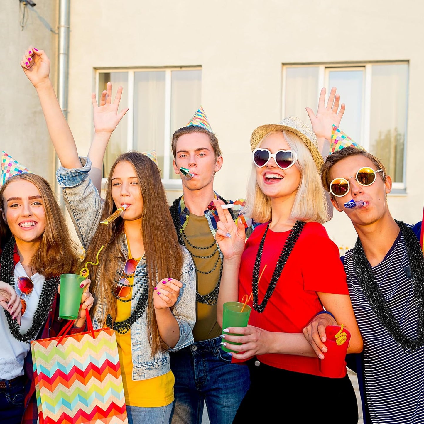 50PCS Bead Necklace, Black Mardi Gras Bead Necklace Party Favors, 33" Metallic Halloween Round Beaded Bulk, Festival Parade Throw Accessories for Mardi Gras Carnival Halloween Party Supplies Decor