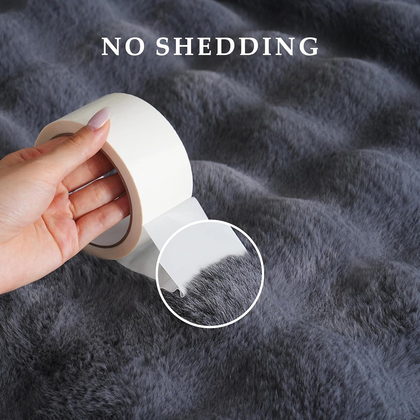 BENVWE Faux Fur Throw Blanket for Couch Bed - Fluffy Soft Thick Bubble Blanket for Living Room Home Decor - Fathers Day Birthday Gifts for Women Men, Grey, 63" x 80"