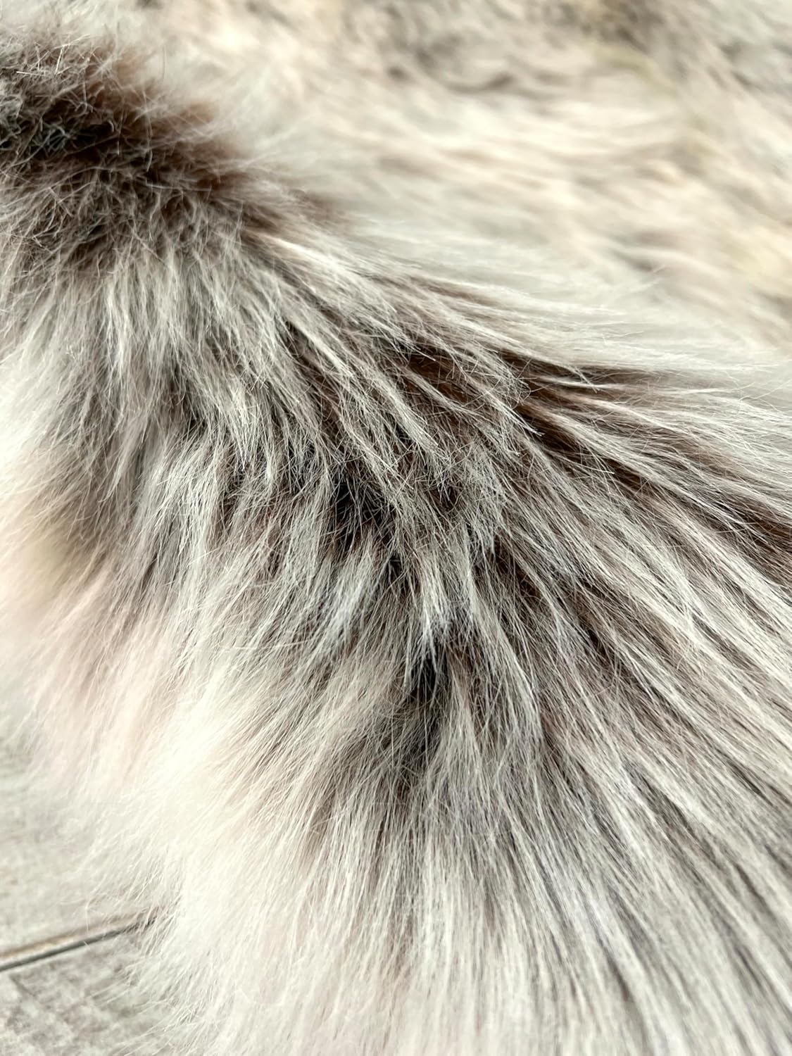 LAMBZY Faux Sheepskin Super Soft Hypoallergenic Free Shape Silky Shag Rug, Luxury Shaggy Plush Carpet for Bedroom Living Kids Room Sofa Rugs (Brown with Beige Tips, Triple Side by Side 3'x6')