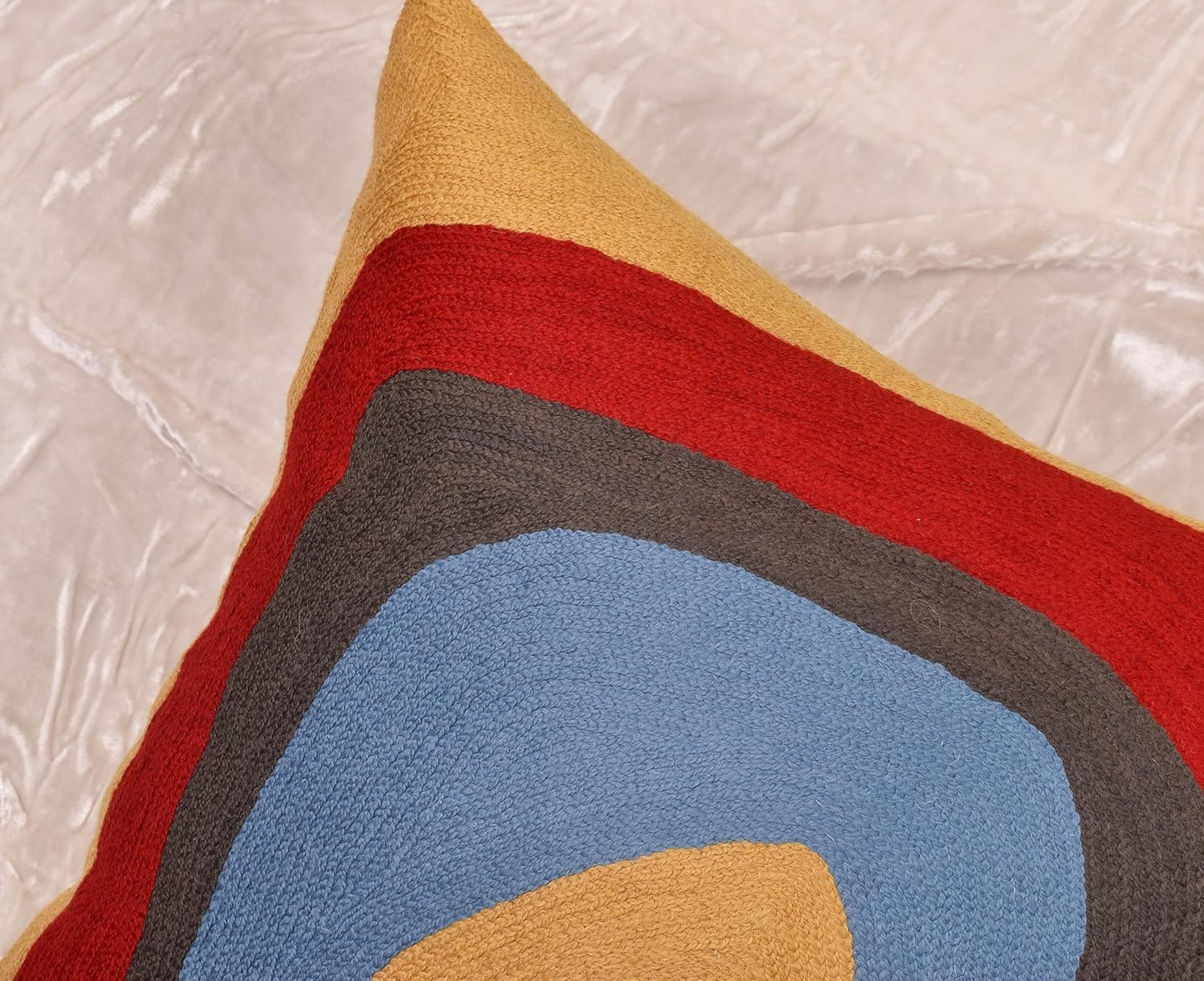 Kandinsky Modern Pillow Cover - Ruby Abstract Pillowcase Farmhouse Chair Contemporary Cushion Outdoor Pillowsham Mid Century Handmade Wool Size 18x18