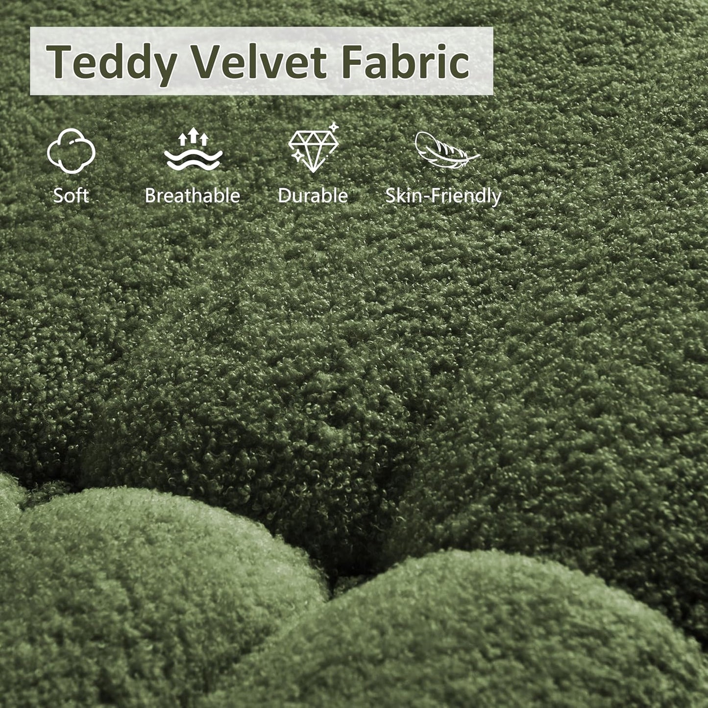 Bean Bag Chair, Oversized Loveseat Fireside Chair for Adults, 2 Seater with Memory Foam Filled, Lazy Sofa Lounge Floor Sofa for Living Room, Bedroom, Office, No Assembly Required. (Green)