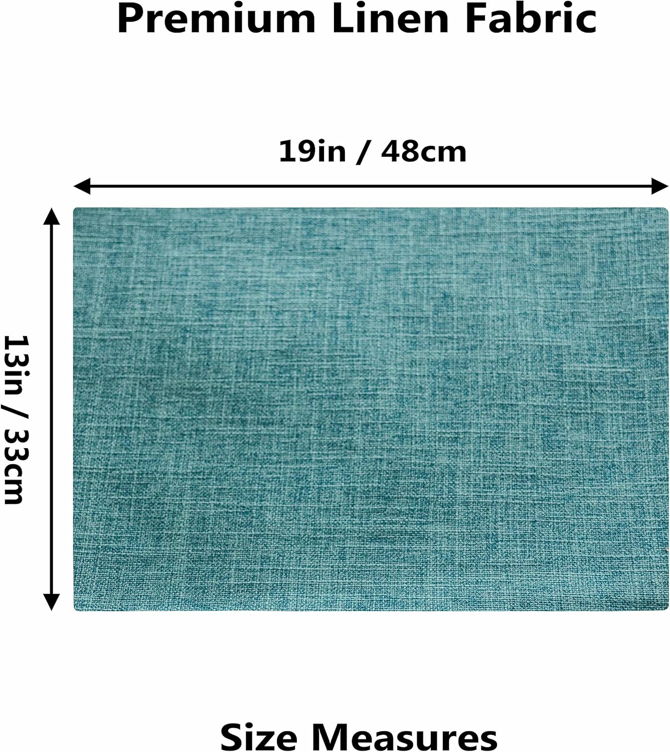 Home Brilliant Linen Placemats Set of 6 Heat Resistant Dining Table Place Mats for Kitchen Table, 13 x 19 inches, Peacock