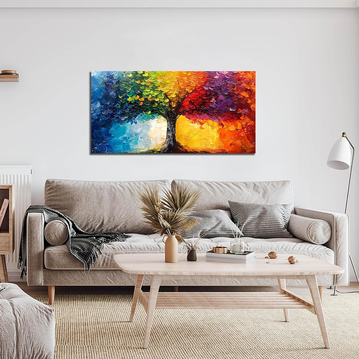 ZHAOSHOP Tree Wall Art for Living Room - Colorful Painting Wall Art for Bedroom - Home Office Decor Women Size 20" x 40"