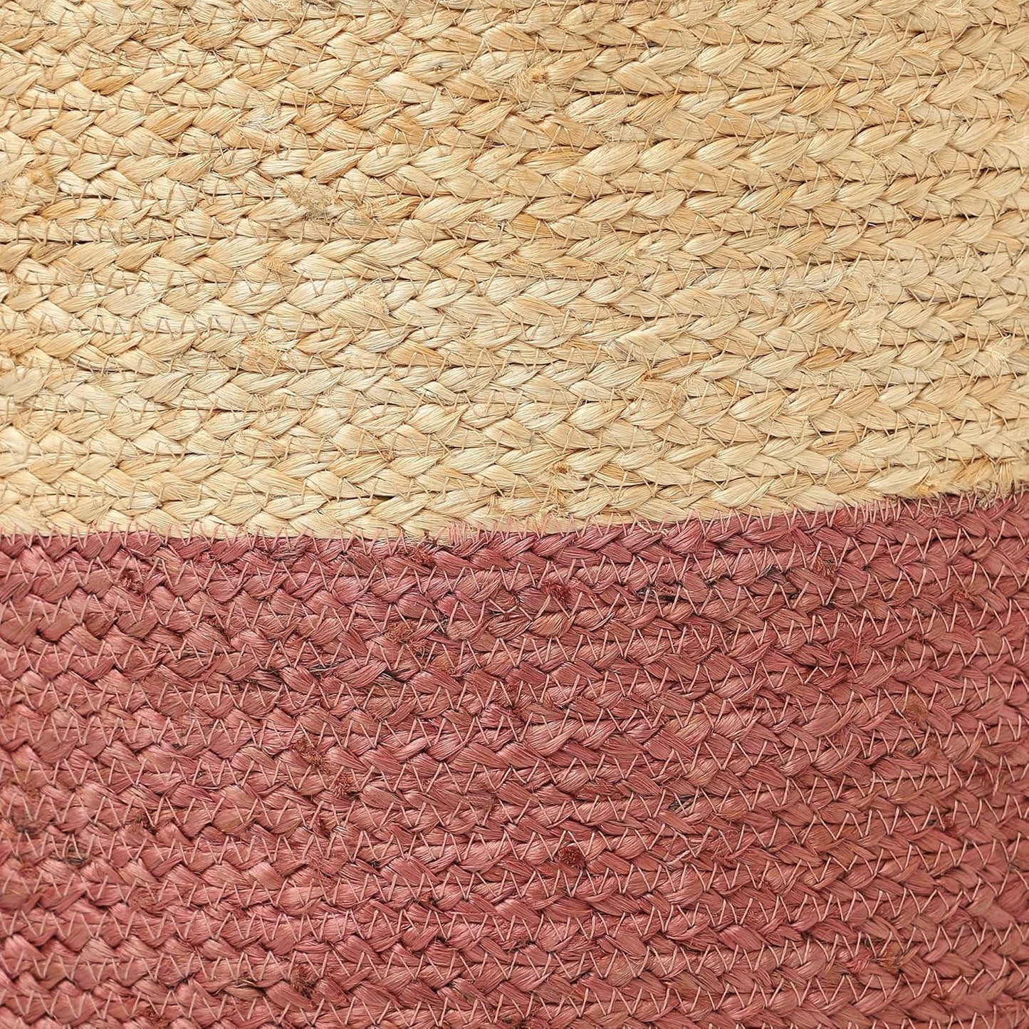 REDEARTH · Cylindrical Pouf Foot Stool Ottoman - Jute Braided Pouffe Poof Accent Sitting Footrest for Living Room, Bedroom, Nursery, Patio, Lounge & Other Rooms (Natural Rust, 18"x18"x14")