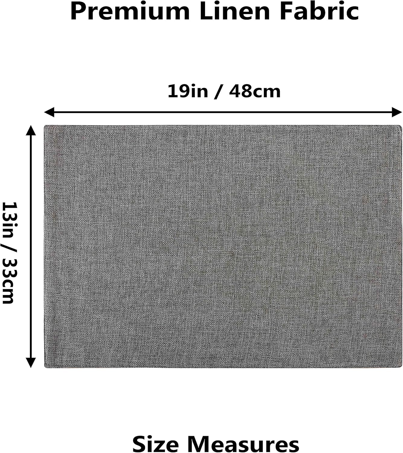 Home Brilliant Cloth Placemats Set of 6 Heat Resistant Dining Table Place Mats Kitchen Table Mats, 13x19 inches, Dark Grey