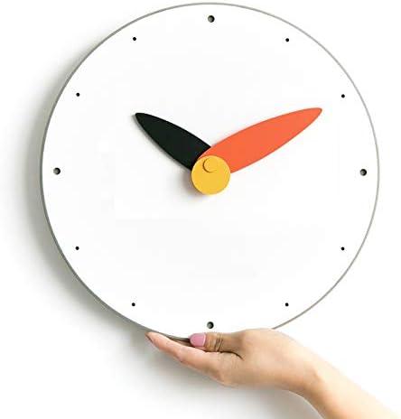 Stephanie Imports Modern Minimalist Orange & Black Wall Clock