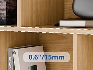 Cozy Castle Oak Bookshelf, 3-Tier Open Shelf Bookcase, 10 Cube Storage Organizer with Anti-Tilt Device for Bedroom, Living Room, 55.11" W x 11.61“D x 40.94“H