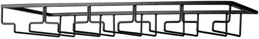 Wine Glass Rack - Under Cabinet Stemware Wine Glass Holder Glasses Storage Hanger 1 Pack Metal Organizer for Bar Kitchen 5 Rows Black