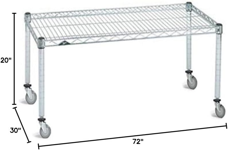 Omega Products Corporation 30" Deep x 72" Wide x 20" High Chrome Mobile Dunnage Rack