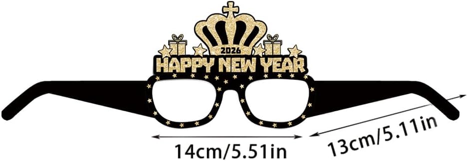 Happy New Year’s Eve Glasses 2026 - Pack Of 12 | New Year’s Eve Party Supplies 2026 | Happy New Year Glasses 2026, Happy New Year Decorations 2026 | New Year’s Glasses, New Year’s Eve Decorations