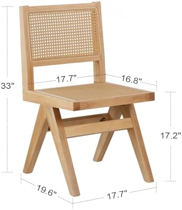 Modern Kitchen Chairs Set of 4, Armless Dining Room Chairs Solid Wood