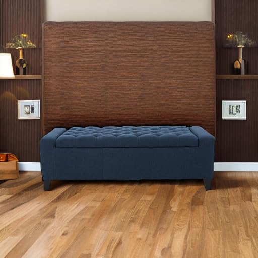 Christopher Knight Home Hikaru Fabric Storage Ottoman, Dark Blue Dimensions: 20.50”D x 51.00”W x 17.00”H