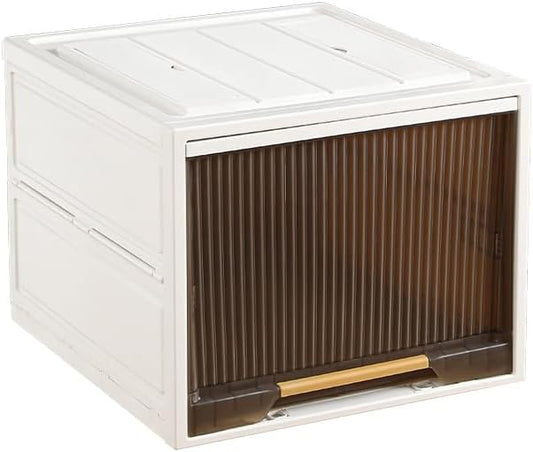 Plastic Storage Bins with Lids, Clothes Folding Storage Box and Closet Organizers and Containers for Home, Closet Stackable Storage for Home, Office, Dorm