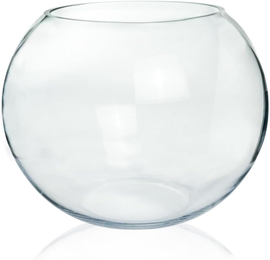 Craft And Party, Glass Bubble Vase, 4.5" Height x 6" Width, Set of 6 Glass Fish Bowl Vase, Bubble Bowl vase for Terrarium, Flower Vase Centerpiece