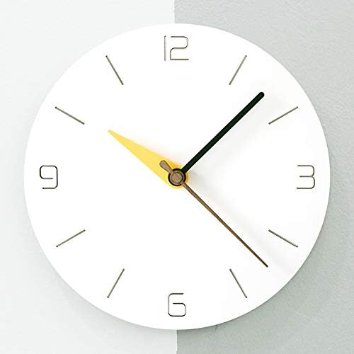 Stephanie Imports Modern Minimalist White & Spring Yellow Silent Wall Clock
