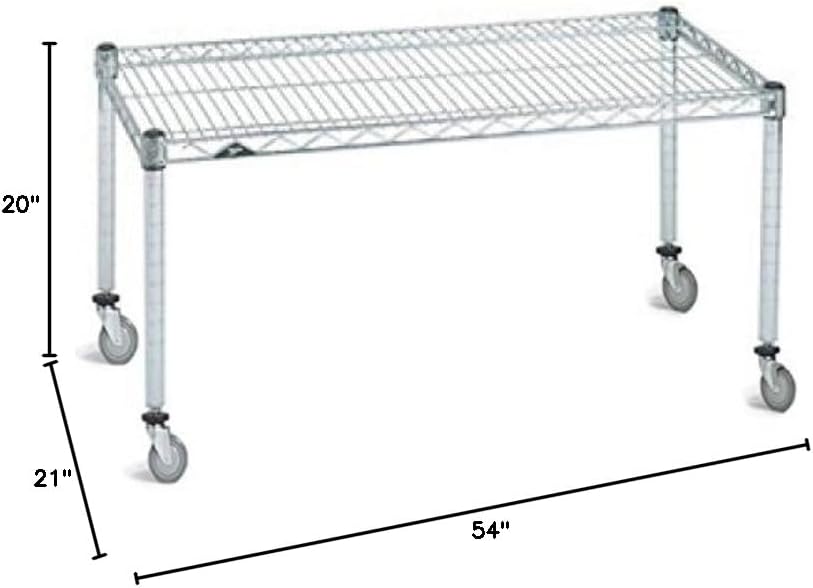 Omega Products Corporation 21" Deep x 54" Wide x 20" High Chrome Mobile Dunnage Rack