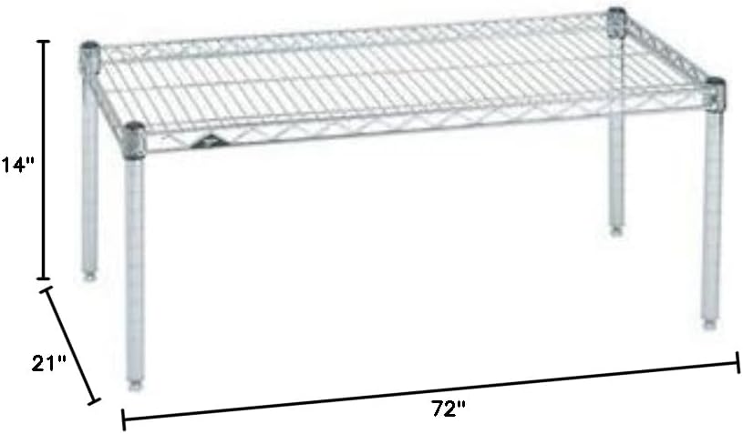 Omega Products Corporation 21" Deep x 72" Wide x 14" High Chrome Stationary Dunnage Rack