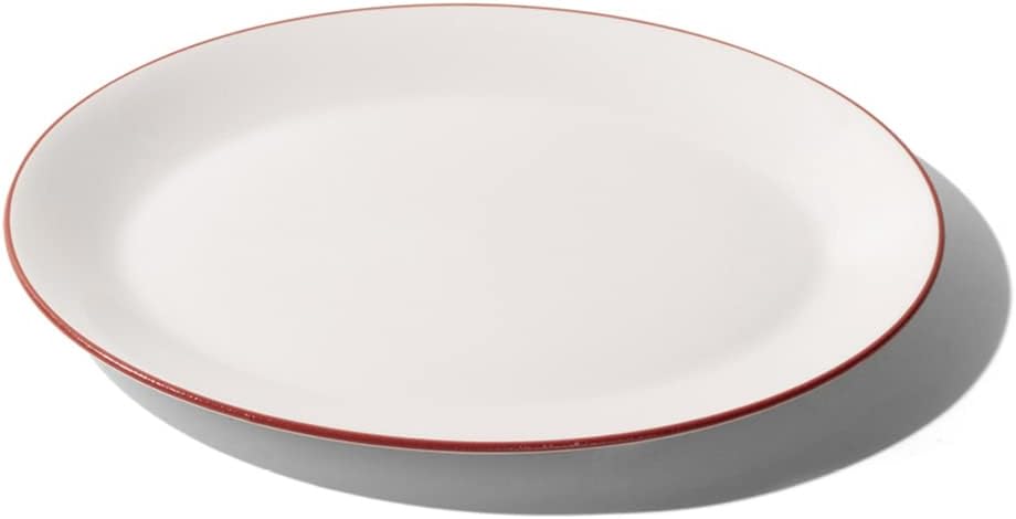 Made In Cookware - Serving Platter - White With Red Rim - Porcelain England