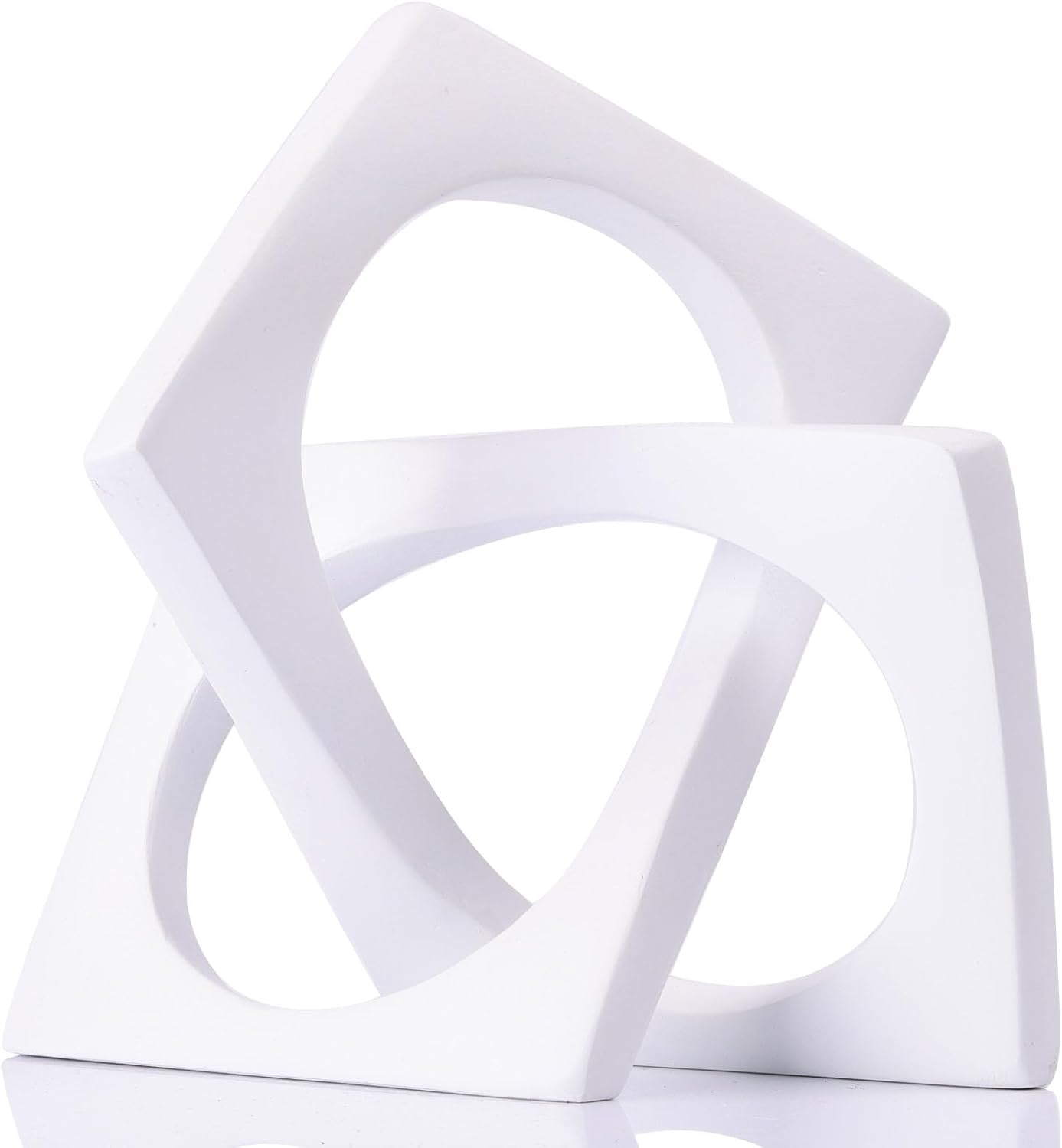XMGZQ White Knot Statue for Coffee Table Centerpiece Decor,Modern Abstract Art Geometric Sculpture and Figurines, Home Decor Accent,Cube Knick Knacks for Shelves,Bookshelf,Entryway,Floating