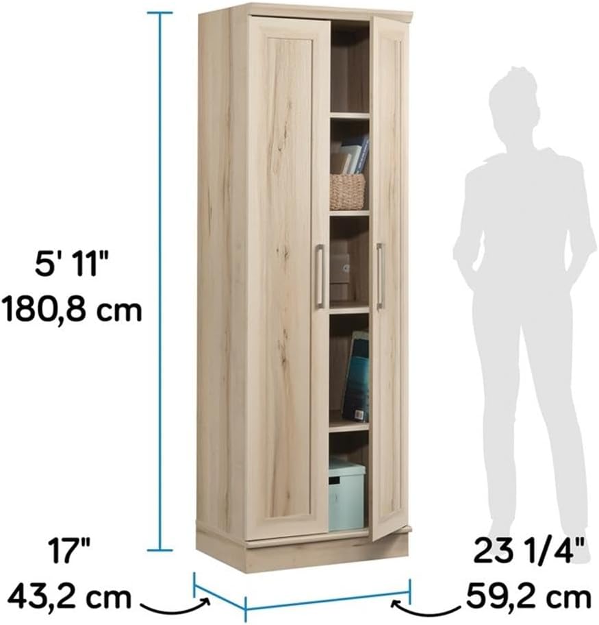 Sauder HomePlus Two Door Storage Cabinet/Pantry Cabinet, Pacific Maple Finish