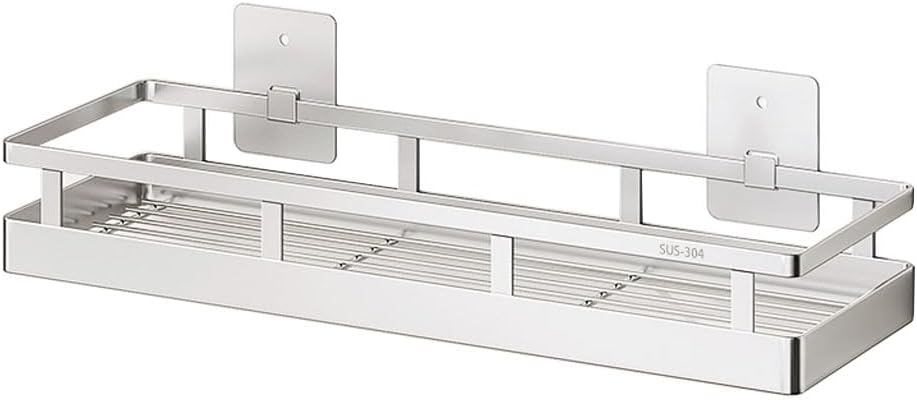 19.69Inch Spice Rack Organizer, SUS304 Stainless Steel Wall Mount Spice Rack Storage Basket, Kitchen Racks, Nail-Free Installation