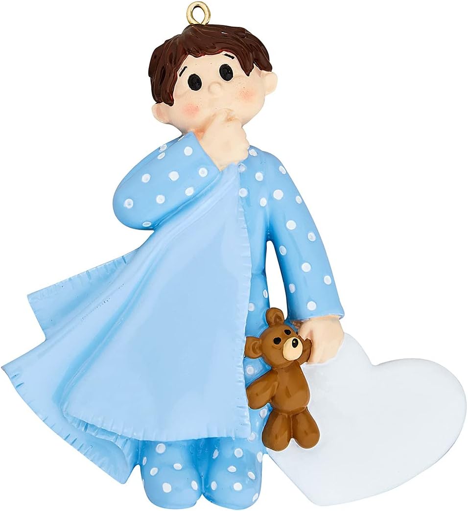 Personalized 2nd Christmas Boy Tree Ornament 2024 - Baby Child Hold Heart Second - Free Customization