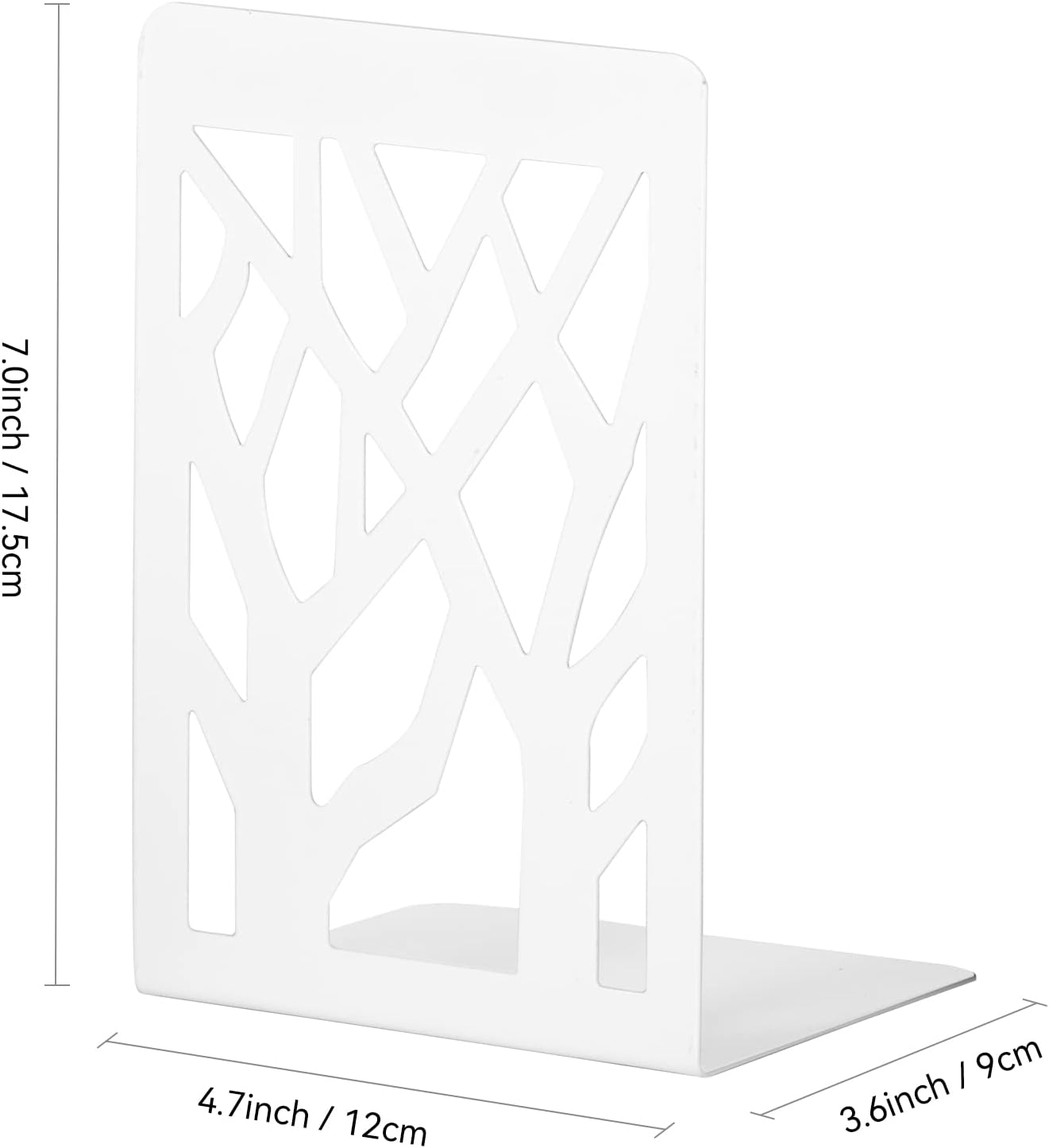 Book Ends, Bookends, Bookends for Shelves, Bookend, Book Ends for Heavy Books, White Metal Book Shelf Holder Home Decorative, Book Stoppers for Shelves, Bookend Supports 5 Pair