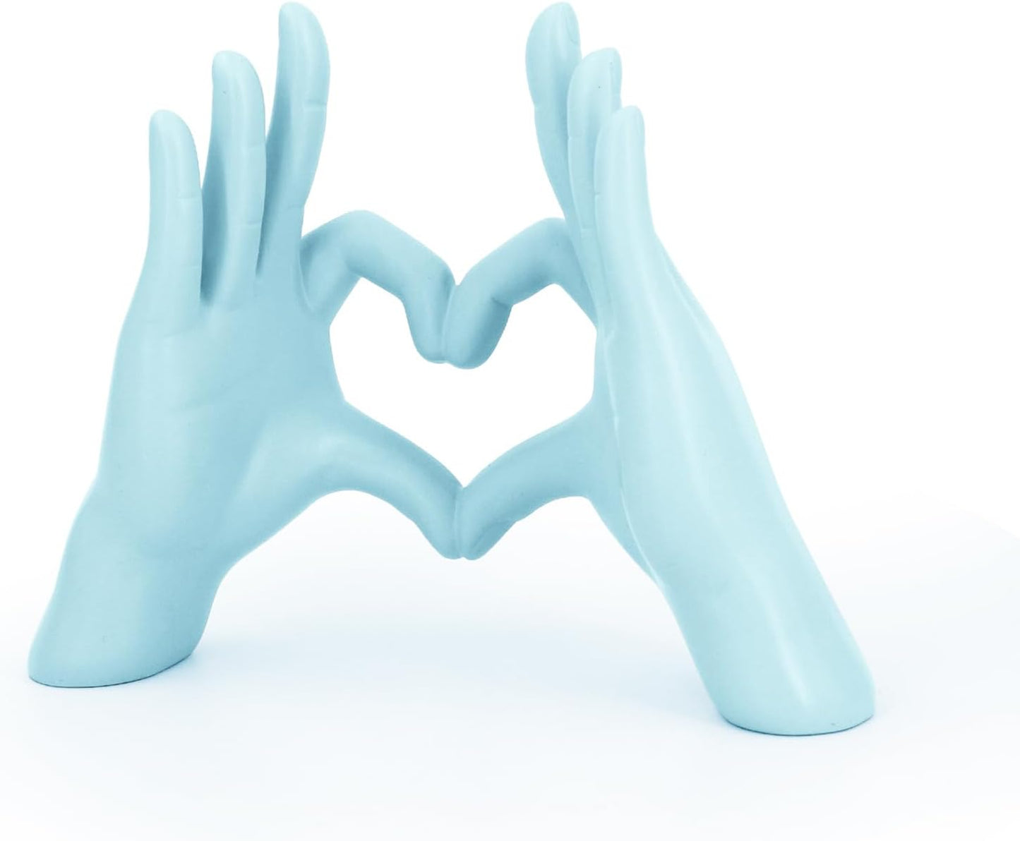 Accessoryway Blue Heart Hands Sculpture Decor - Valentines Day Decorations for Living Room, Bedroom, Office & Shelf Decor,Unique Heart Hands Ring Holder Display for Girls & Wedding Decorations