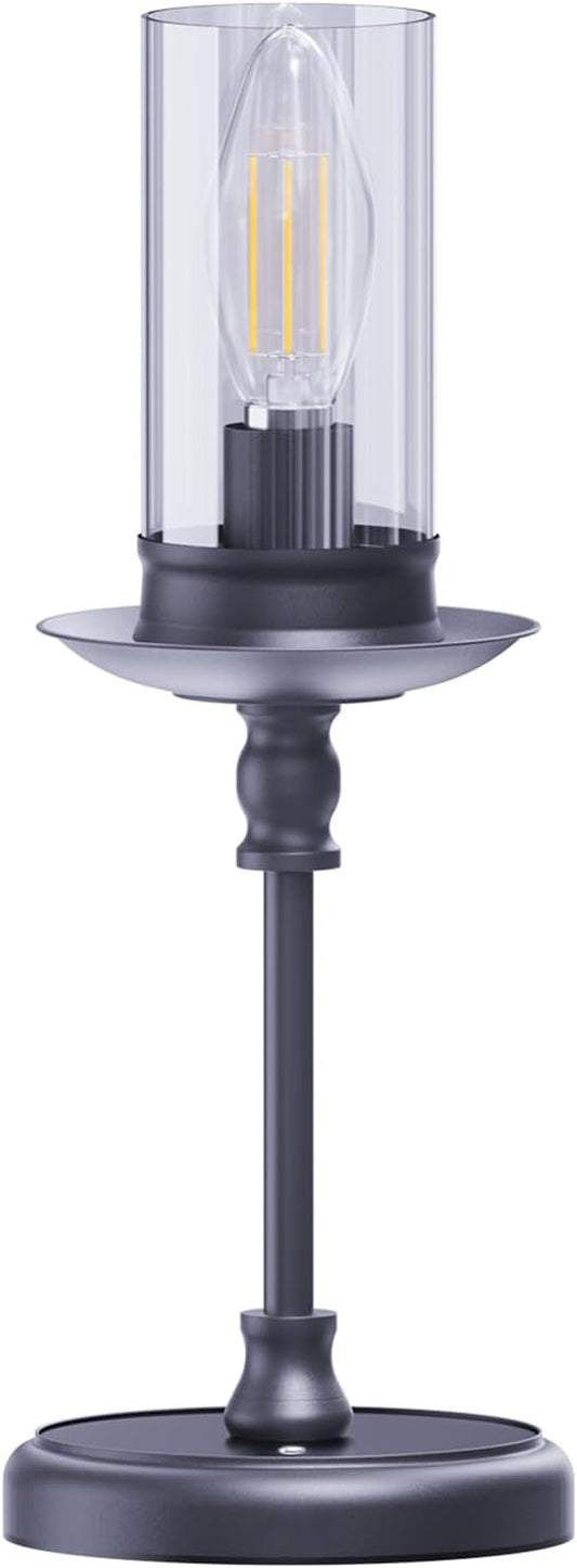 Vintage Cordless LED Candle Table Lamp Rechargeable Battery Powered Lamp, Touch Control, Metal Finish, Suitable for Bedroom, Dining Room, Wedding, Thanksgiving, Christmas, Wedding, Party, Birthday