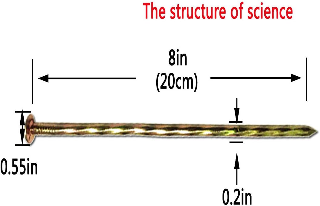 100 Pack - 8" Solid Galvanized Non-Rust Metal Garden Stakes, Spiral Landscape Edging Spikes/Anchors, for Paver Edging, Weed Barriers, Turf, House Construction, Carpentry Nail, Tent, Garden Plants