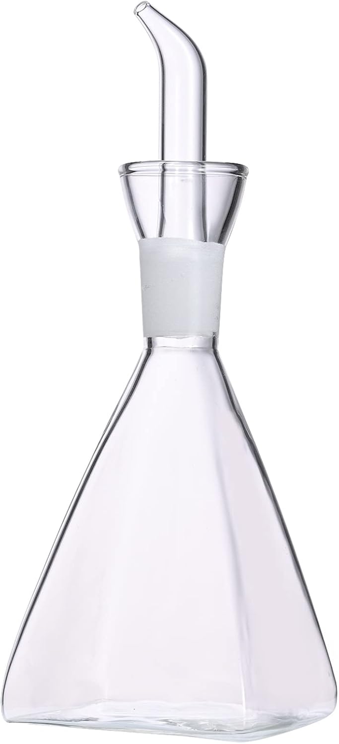ELETON Olive Oil Dispenser Borosilicate Glass Bottle - 8 oz 250ml Non Drip Dispenser - Leak Proof Pourer Vinegar Drizzler Cruet - Easy Clean Drip Free Bottles for Kitchen