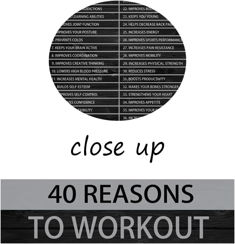 Inspirational Canvas Wall Art Painting Quote Office Wall Decor Pieces Success 40 Reasons to Workout Poster Positive Motivational Framed Artwork Prints Picture for Living Room School[12" W X 18" H]