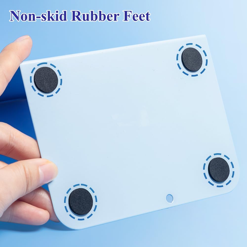 M&G Book Ends 1 Pair, Blue Large Metal Bookends for Shelves, L-Type Book Stopper for Heavy Books, Non-Skid Bookstand for Office Home School Supplies