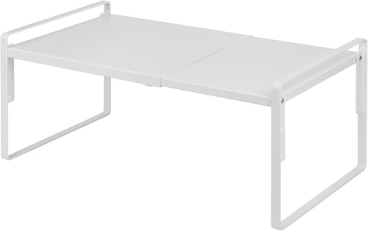 Nxconsu Cabinet Shelf Expandable Height Adjustable Shelf Organizer Riser for Kitchen Cabinet Pantry Cupboard Under Sink Countertop Organization Storage Space Saver Stackable Heavy Duty Metal White XXL