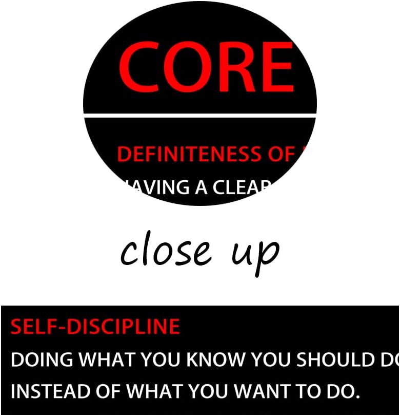 Inspirational Wall Art Core Values Quote Motivational Poster Inspiring Canvas Painting Prints Wall Pictures for Living Room Home Decor Framed Artwork [12''W x 18''H]