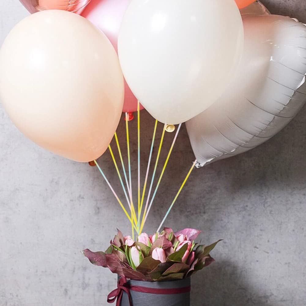 BEISHIDA 500 Yards Rainbow Curling Ribbon Pastel Balloon String, Light Color Balloon Ribbon for Crafts Colorful Crimped Curling Ribbon for Gift Wrapping Party Art Florist Flowers Decoration Supplies