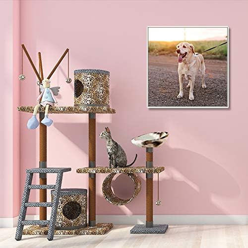 NWT Custom Framed Canvas Prints with Your Photo for Pets, Personalized Canvas Wall Art for Living Room, Bedroom - 16x16 inches