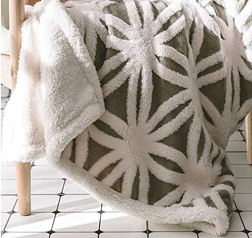 UKELER Grey Flannel Sherpa Throw 60''×50'' Soft Plush Flannel Blanket Throws for Bed/Couch/Sofa/Office/Camping