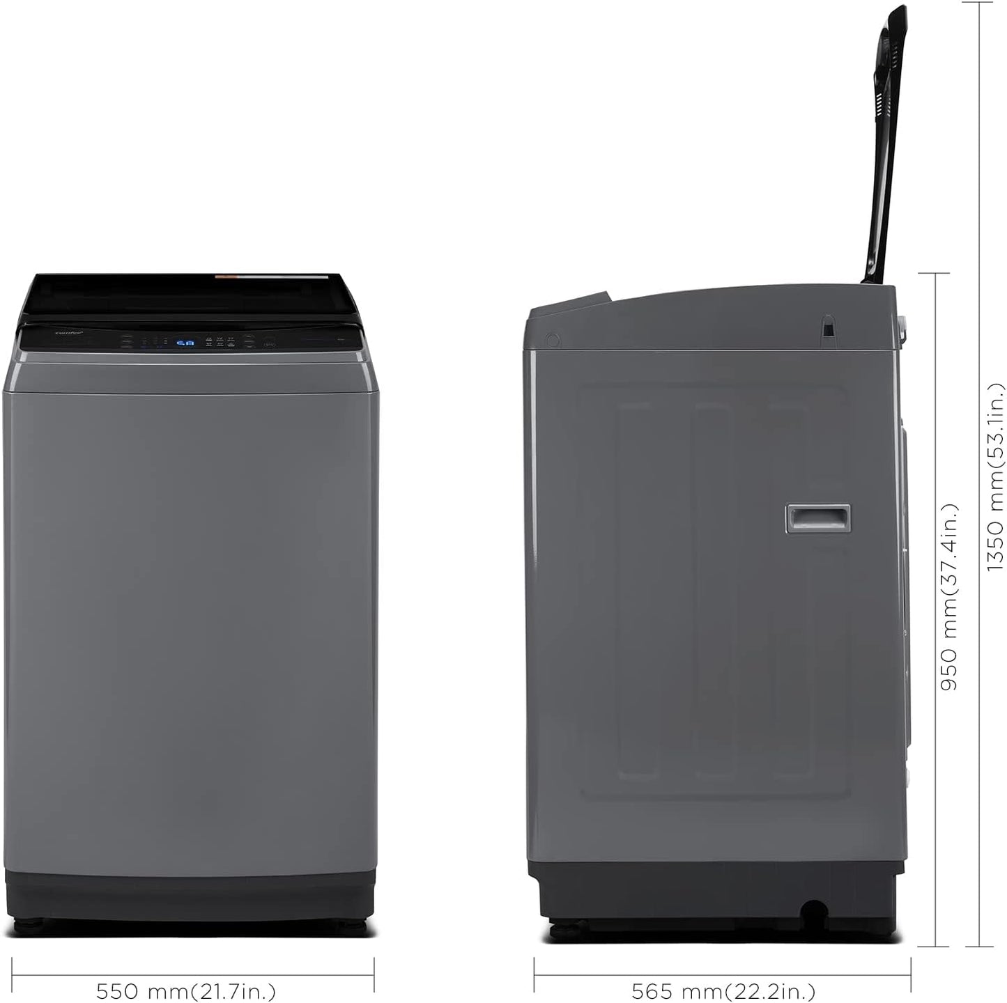 COMFEE’ Washing Machine 2.4 Cu.ft LED Portable Washing Machine and Washer Lavadora Portátil Compact Laundry, 8 Models, Environmentally Friendly, Child Lock for RV, Dorm, Apartment Magnetic Gray