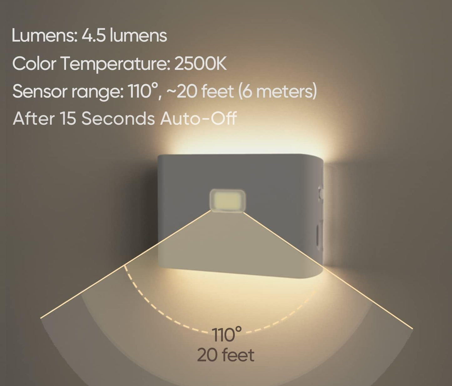 Rechargeable LED Night Lights with Motion & Dusk-to-Dawn Sensors - Soft White Stair Lights for Bathroom, Hallway, Bedroom - Magnetic Mount, Expandable Link System - 3 Pack