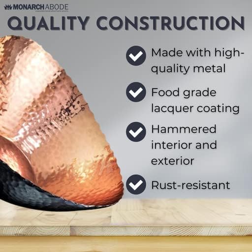 Monarch Abode Hand Hammered Decorative Bowl for Home Decor, 7.5-Inch Black and Copper Plated – Key Bowl for Entryway Table, Catch All, Decorative Fruit Basin, Key Holder, Bowls for Home Decor